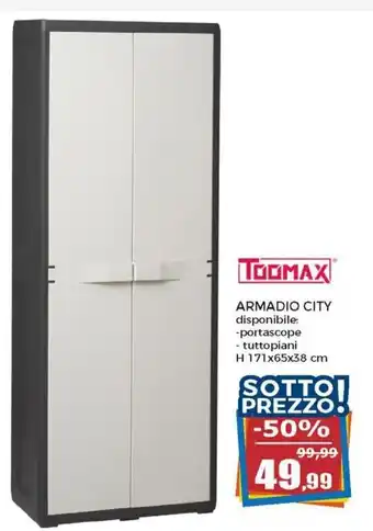 Happy Casa Toomax Armadio City tuttopiani H 171x65x38 cm offerta
