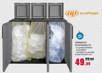 Happy Casa Armadio Portasacco H 84x102x37 cm offerta