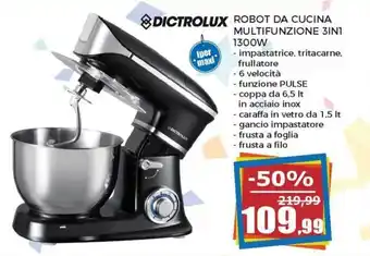 Happy Casa Dictrolux Robot da Cucina Multifunzione 3in1 1300W offerta