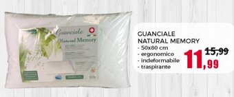 Happy Casa Guanciale Natural Memory 50x80 cm offerta