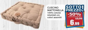 Happy Casa Cuscino Mattonella 100% cotone 40x40x8 cm offerta