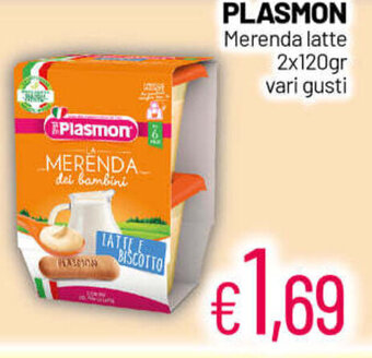Franzy's Plasmon Merenda latte 2x120gr vari gusti offerta
