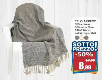 Happy Casa Telo Arredo 70% cotone 30% altre fibre 130x170 cm offerta