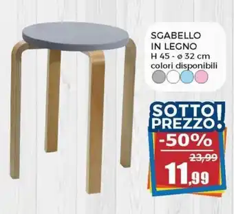 Happy Casa Sgabello in Legno H45 - ø 32 cm offerta