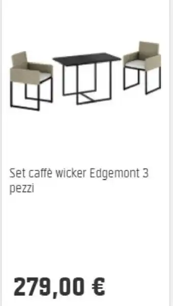 OBI Set caffè wicker Edgemont 3 pezzi offerta
