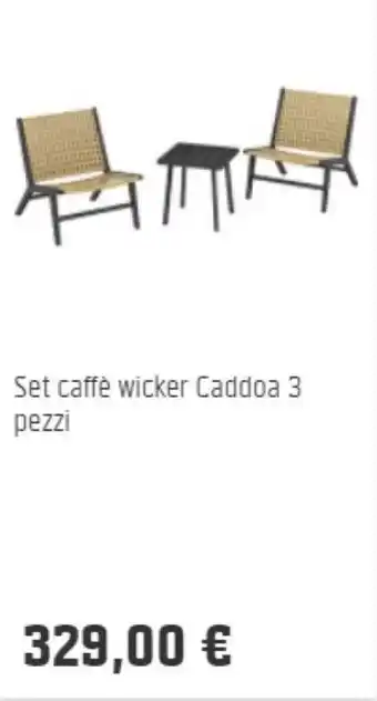 OBI Set caffè wicker Caddoa 3 pezzi offerta