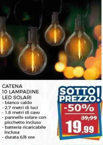 Happy Casa Catena 10 Lampadine Led Solari 2,7 metri di luci offerta