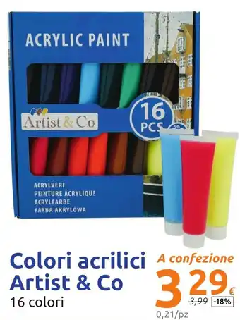 Action Colori acrilici Artist & Co 16 colori offerta