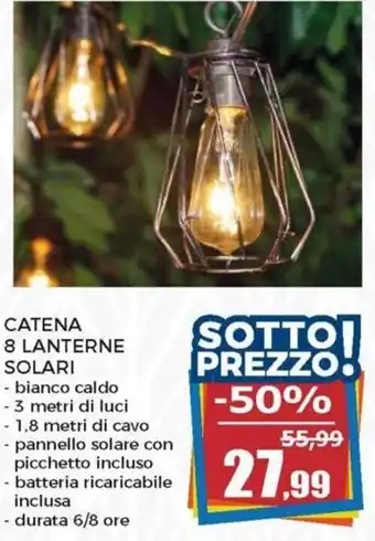 Happy Casa Catena 8 Lanterne Solari 3 metri di luci offerta