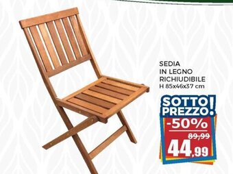 Happy Casa Sedia in Legno Richiudibile H 85x46x37 cm offerta