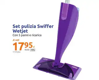 Action Swiffer Wetjet Set pulizia Con 5 panni e ricarica offerta
