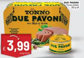 Sisa Due Pavoni Tonno Giallo 80 g x6 offerta