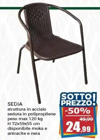 Happy Casa Sedia H 72x59x55 cm 120 kg offerta