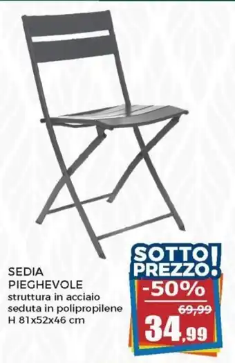 Happy Casa Sedia Pieghevole H 81x52x46 cm offerta