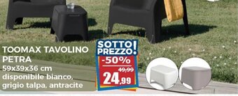 Happy Casa Toomax Tavolino Petra 59x39x36 cm offerta