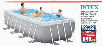 Happy Casa Intex Piscina Prisma Metal Frame Con Pompa Filtrante H 122x400x200cm capacità 8,418 Lt offerta