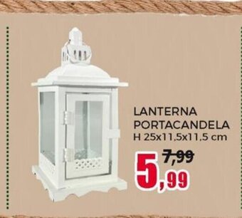 Happy Casa Lanterna Portacandela H 25x11.5x11.5 cm offerta