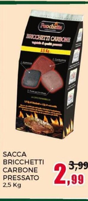 Sacca Bricchetti Carbone Pressato 2.5 Kg