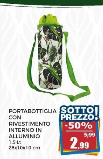 Portabottiglia Con Rivestimento Interno In Alluminio 1,5 Lt 28x10x10 cm