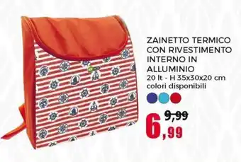 Happy Casa Zainetto Termico con Rivestimento Interno in Alluminio 20 Lt - H 35x30x20 cm offerta