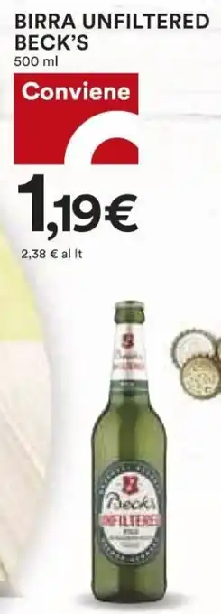 Coop Beck's Birra Unfiltered 500 ml offerta
