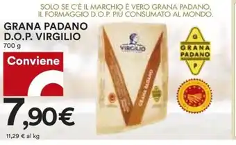 Coop Virgilio Grana Padano D.O.P 700g offerta
