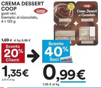 Coop Coop Crema Dessert 4 x 125g offerta