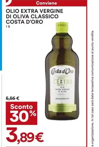 Coop Olio Extra Vergine Di Oliva Classico Costa D'Oro 1 lt. offerta