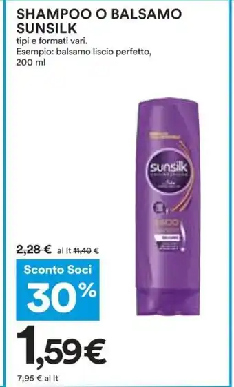 Coop Sunsilk Shampoo O Balsamo 200ml offerta