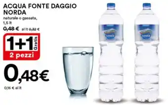 Ipercoop Norda Acqua Fonte Daggio naturale o gassata 1,5 lt offerta