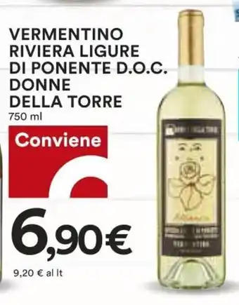 Coop Vermentino Riviera Ligure Di Ponente D.O.C. Donne Della Torre 750 ml offerta
