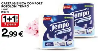 Ipercoop Tempo Carta Igienica Comfort Rotoloni 4 pezzi offerta