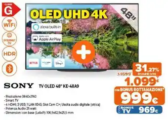 Expert Sony TV Oled 48"KE-48A9 offerta