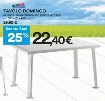 Coop Tavolo Domingo 130 cm x 75 x h72 offerta