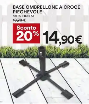 Coop Base Ombrellone A Croce Pieghevole 80cm x 80 x 33 offerta
