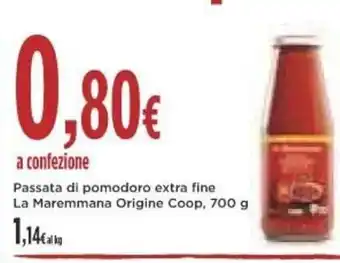 Coop Passata di pomodoro extra fine La Maremmana Origine Coop, 700g offerta