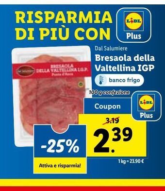 Lidl Bresaola della valtellina igp offerta