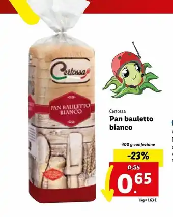 Lidl Pan bauletto bianco 400g offerta
