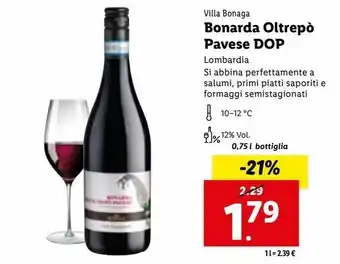 Bonarda oltrepò pavese dop 0,75l