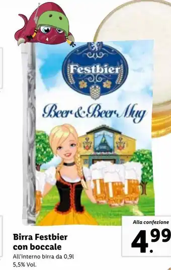 Lidl Birra festbier con boccale offerta