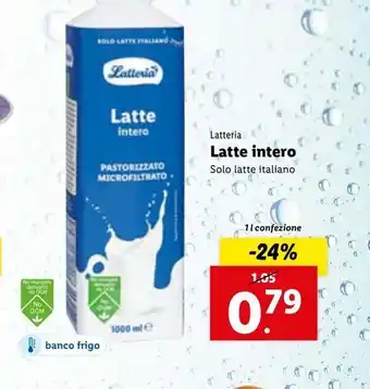 Lidl Latte intero latteria 1l offerta