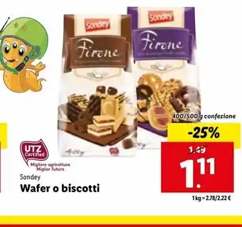 Lidl Wafer o biscotti 400/500g offerta