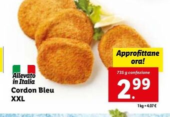 Lidl Cordon bleu xxl 735g offerta