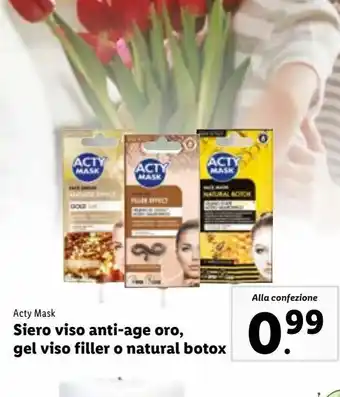 Lidl Siero viso anti-age oro, gel viso filler o natural botox offerta