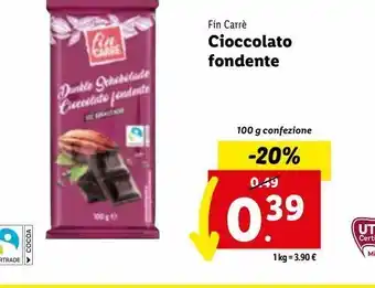 Lidl Cioccolato fondente 100g offerta