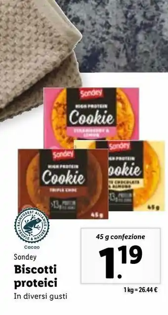 Lidl Biscotti proteici 45g offerta