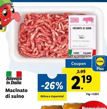 Lidl Macinato di suino offerta