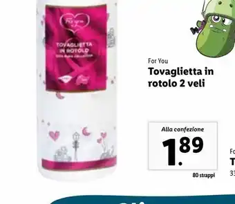 Lidl Tovaglietta in rotolo 2 veli offerta