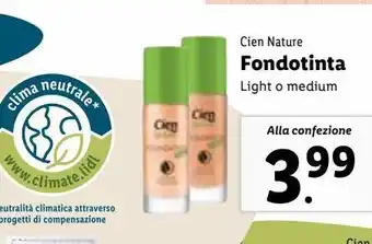 Lidl Fondotinta light o medium cien nature offerta
