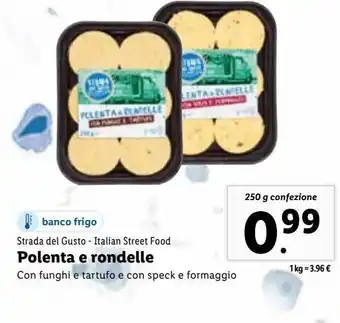Lidl Polenta e rondelle con funghi e tartufo e con speck e formaggio 250g offerta